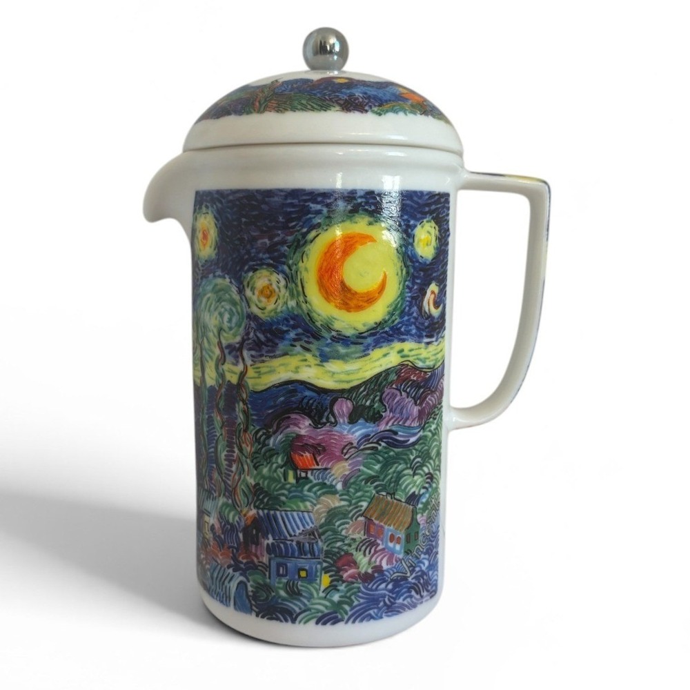 Chaleur Masters Collection Van Gogh Starry Night French Press Coffee Maker 9" H